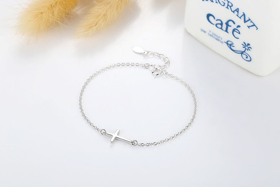 Sterling Silver Cross 925 Bracelet