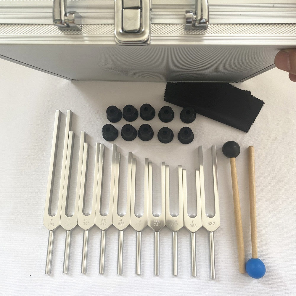 Ten Aluminum Alloy Tuning Forks Set