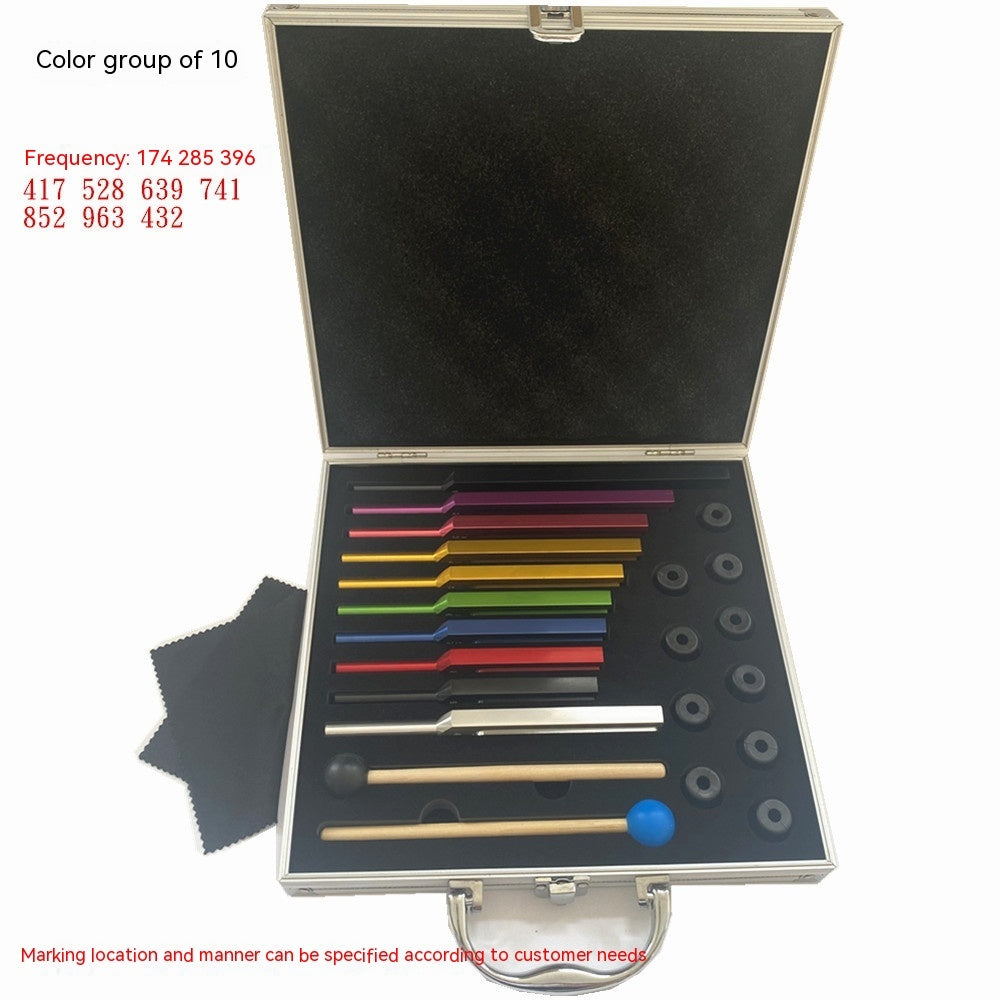 Ten Aluminum Alloy Tuning Forks Set