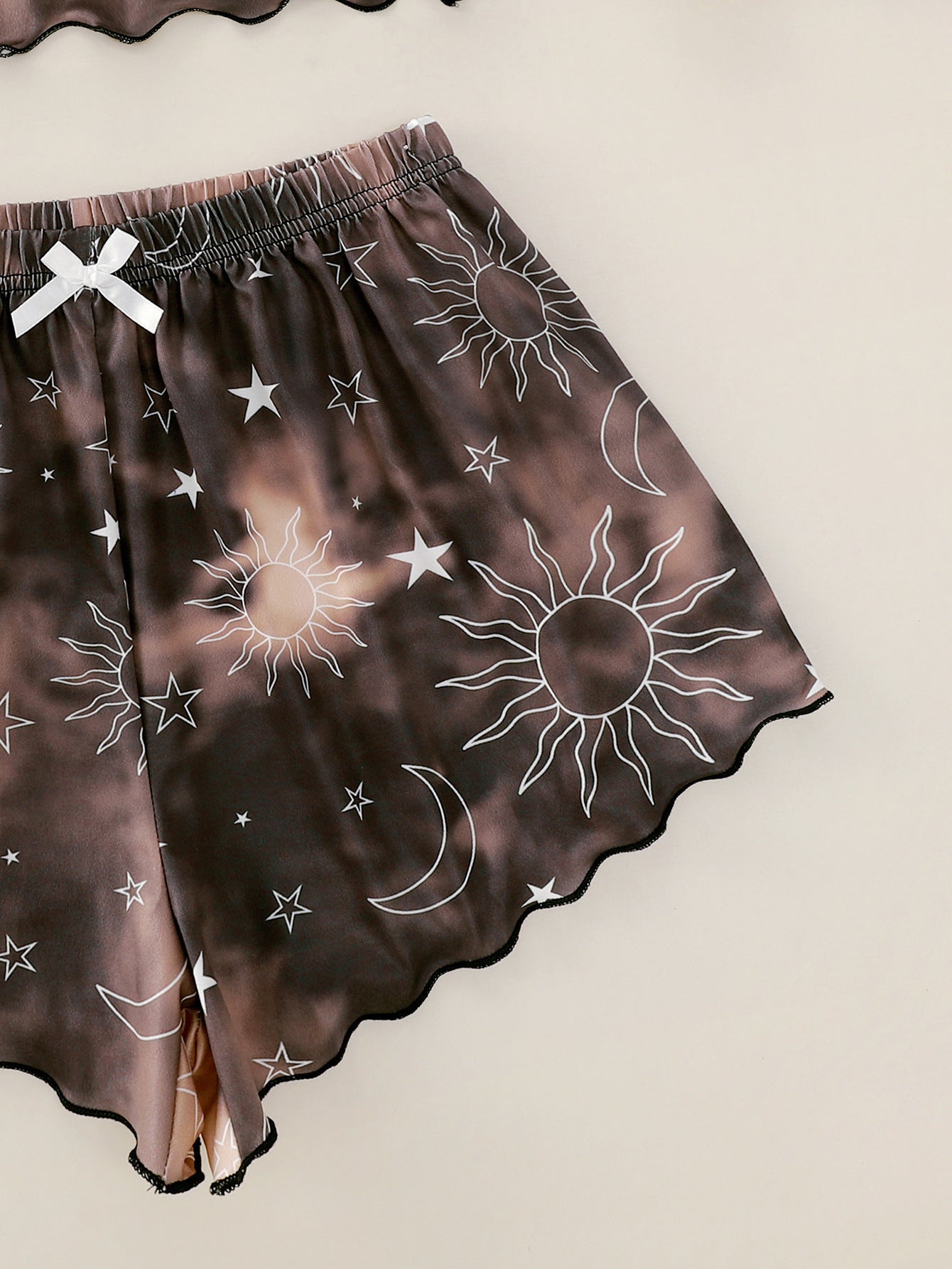 Sun Moon Print Shorts & Tank Pajama Set (Choose Color)