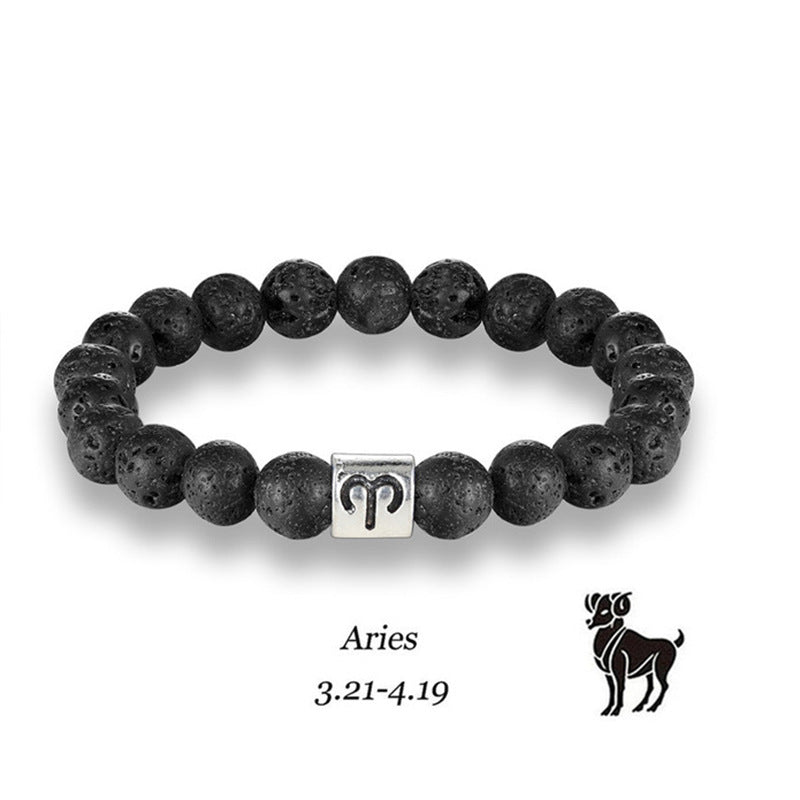 Constellation Birth Sign Volcanic Lava Rock Bracelet