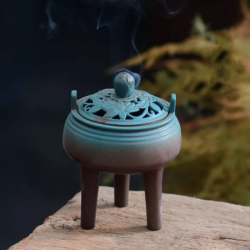 Ceramic Tripod Sandalwood Incense Burner