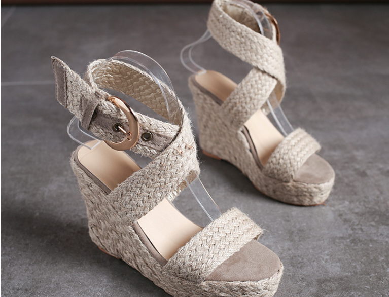 Roman Buckle Bohemian Wedge Sandals