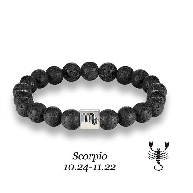 Constellation Birth Sign Volcanic Lava Rock Bracelet