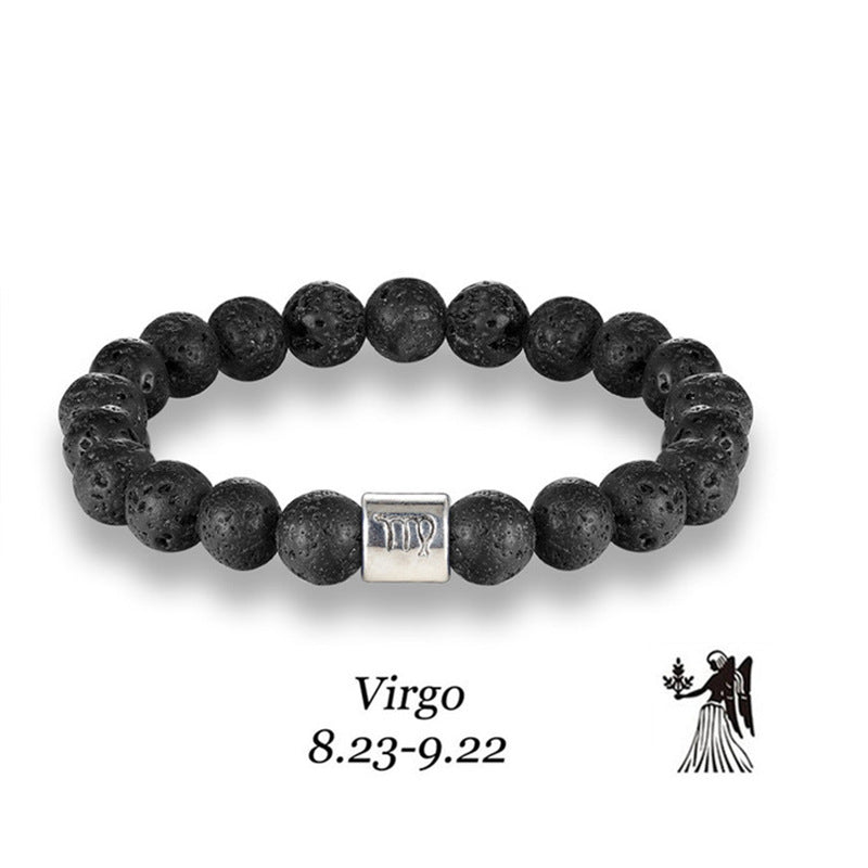 Constellation Birth Sign Volcanic Lava Rock Bracelet