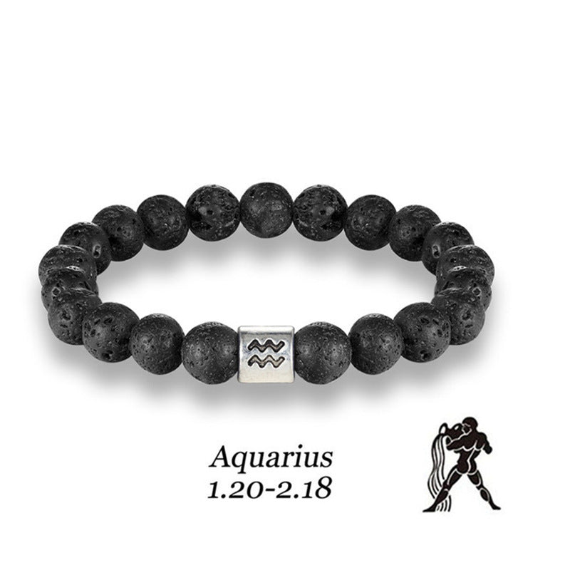 Constellation Birth Sign Volcanic Lava Rock Bracelet