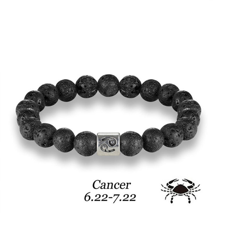 Constellation Birth Sign Volcanic Lava Rock Bracelet