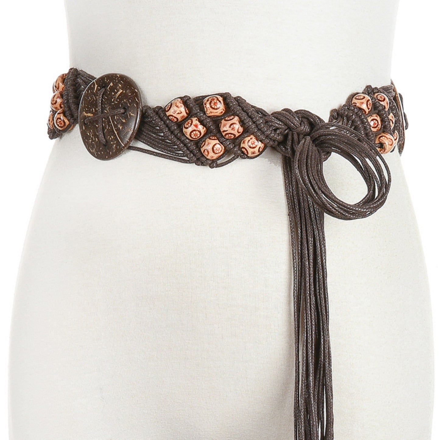 Handmade Bohemian Coconut Shell Macrame Belt