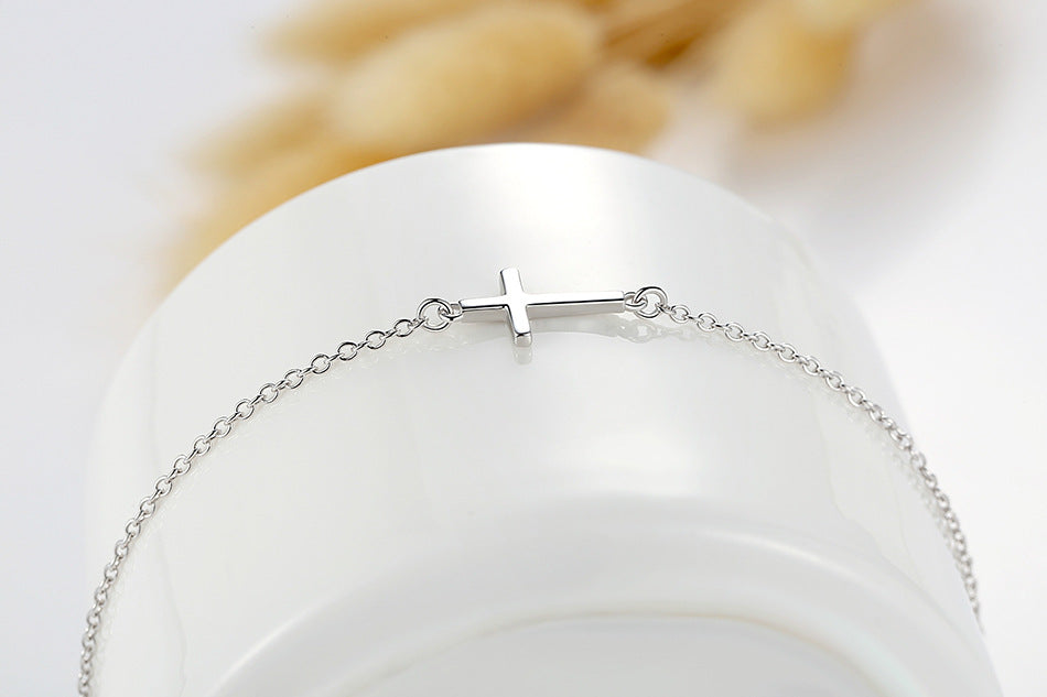 Sterling Silver Cross 925 Bracelet
