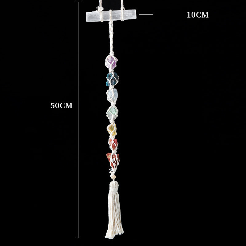 7 Chakra Rough Gypsum Car Hanger