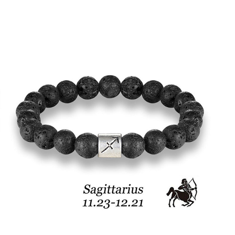 Constellation Birth Sign Volcanic Lava Rock Bracelet