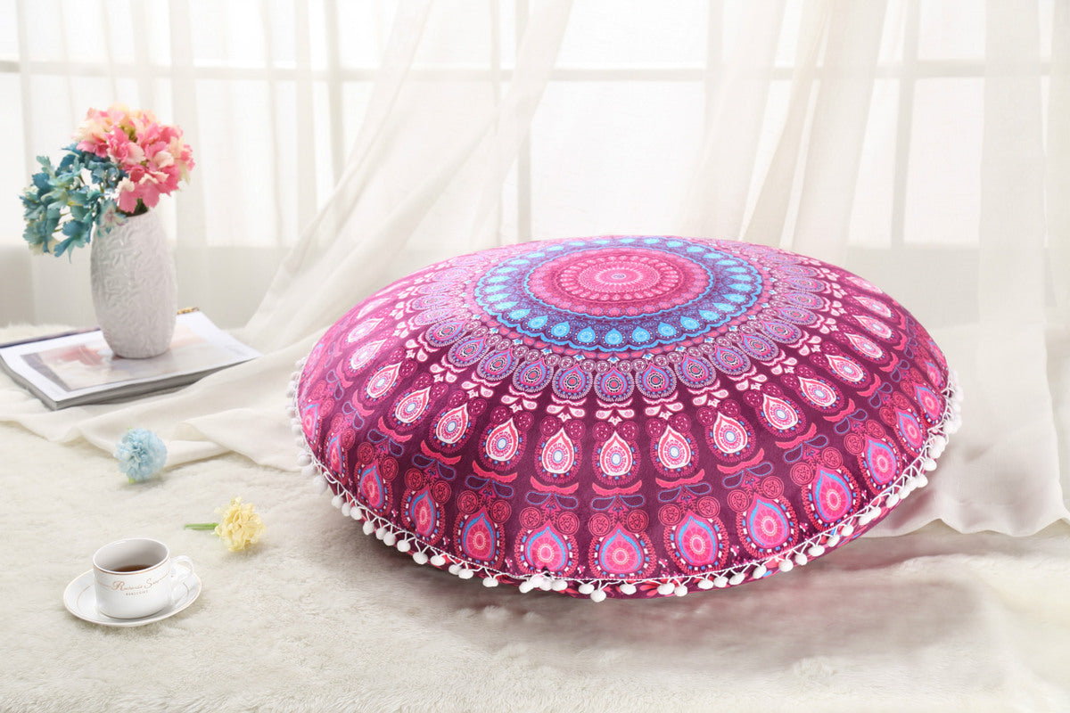 Colorful Mandala Floor Pillows Bohemian Boho Meditation Cushion