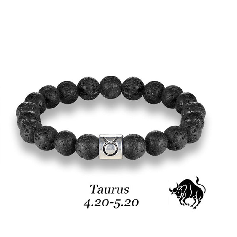 Constellation Birth Sign Volcanic Lava Rock Bracelet