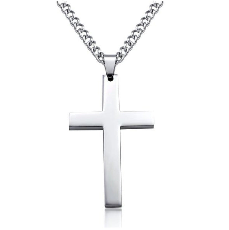 Titanium Cross Men's Cross Necklace