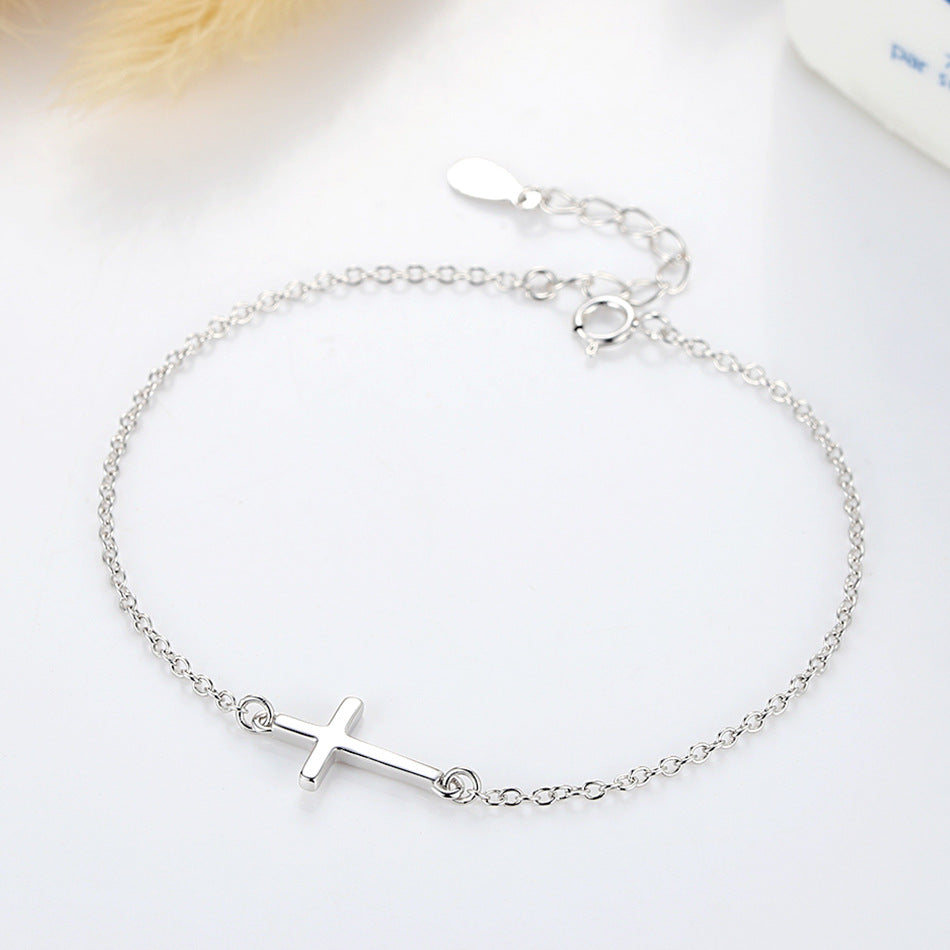 Sterling Silver Cross 925 Bracelet