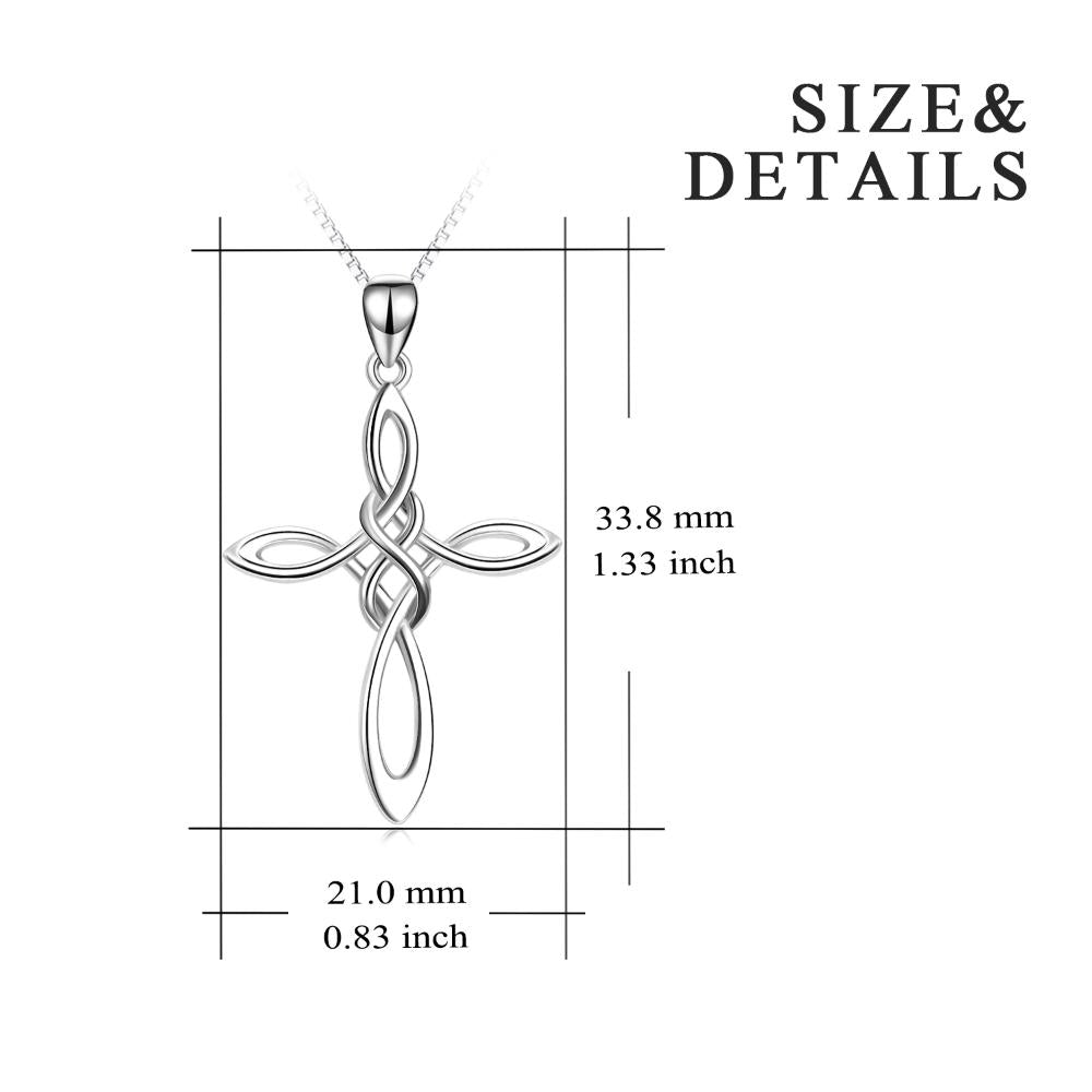 Sterling Silver Infinity Love Celtic Knot Necklace with Box Chain