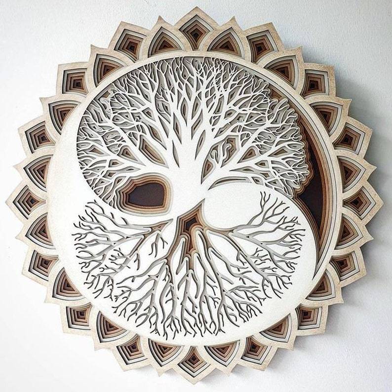 Tree of Life Sacred Geometry Wall Hanging