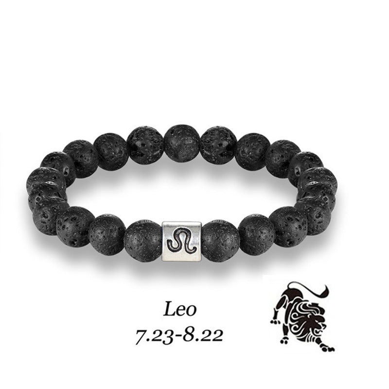 Constellation Birth Sign Volcanic Lava Rock Bracelet