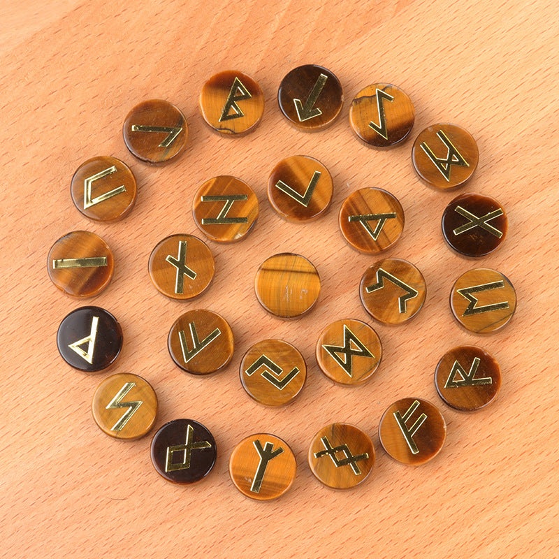 25 Pieces Natural Stone Runes