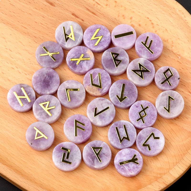 25 Pieces Natural Stone Runes