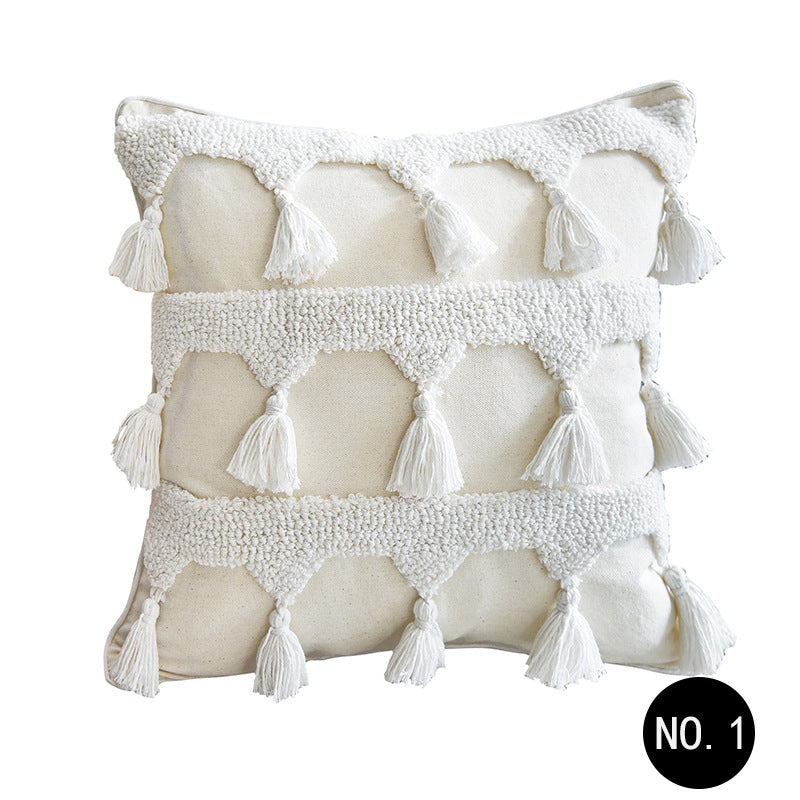 Nordic Bohemian Tufted Simple Pillowcase Pillow 4 Styles