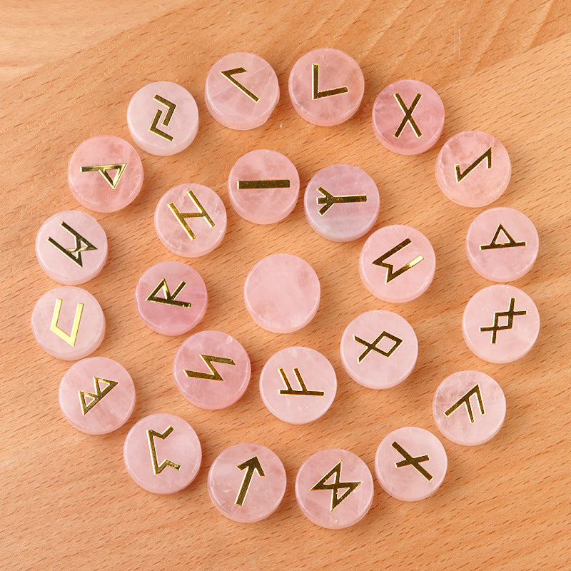 25 Pieces Natural Stone Runes