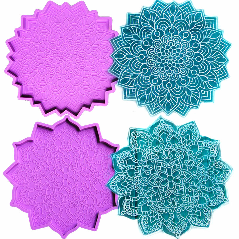 Face Mould Mandala Epoxy Coaster DIY Mould