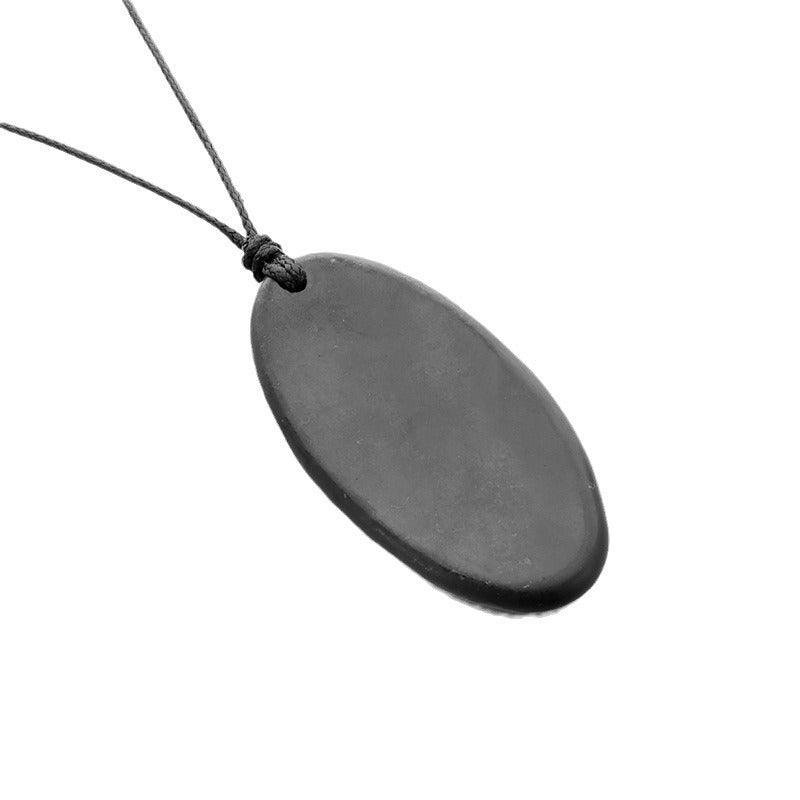 Shungite Necklace Oval Pendant