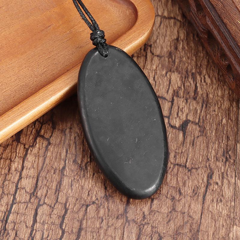 Shungite Necklace Oval Pendant