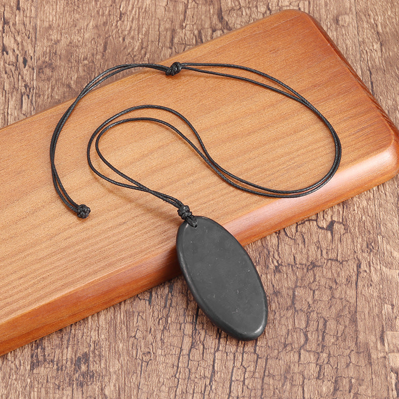 Shungite Necklace Oval Pendant