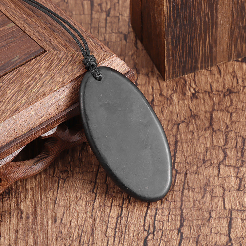 Shungite Necklace Oval Pendant