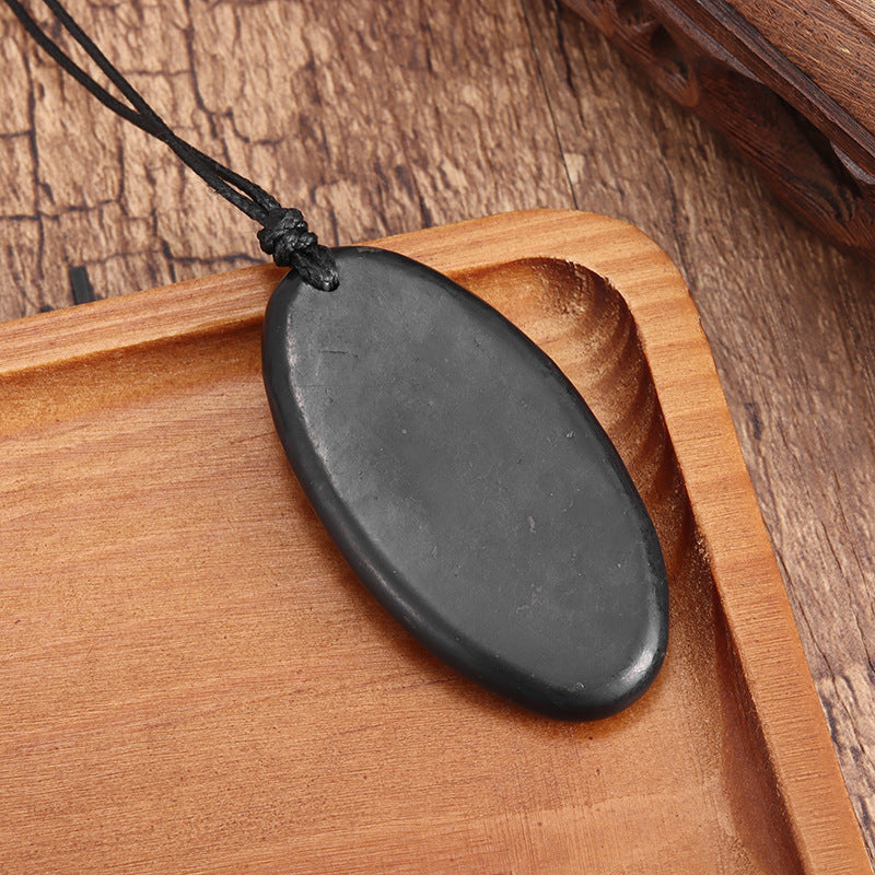 Shungite Necklace Oval Pendant