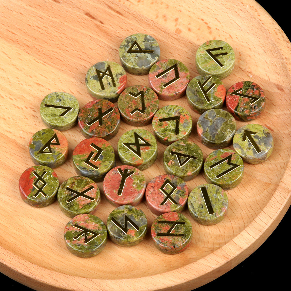 25 Pieces Natural Stone Runes