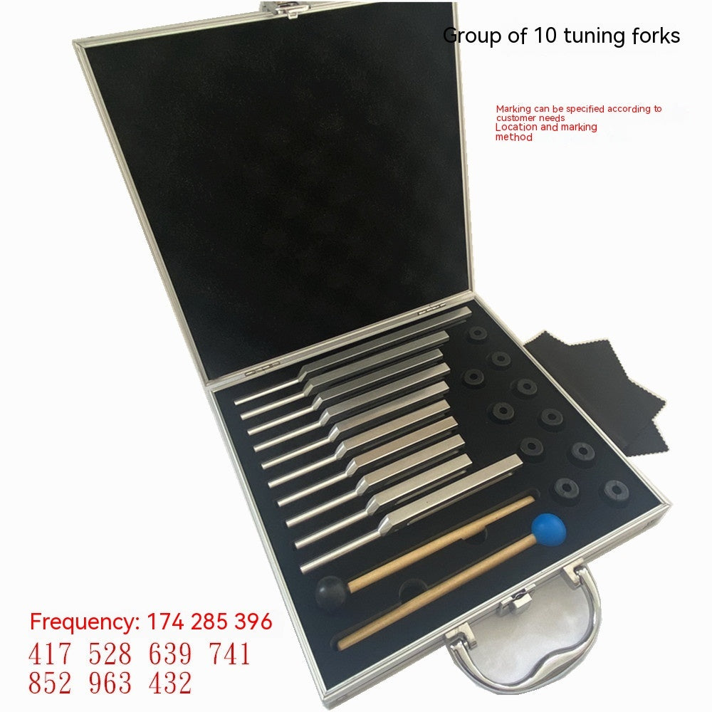 Ten Aluminum Alloy Tuning Forks Set