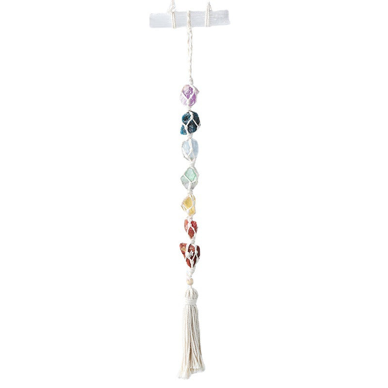 7 Chakra Rough Gypsum Car Hanger