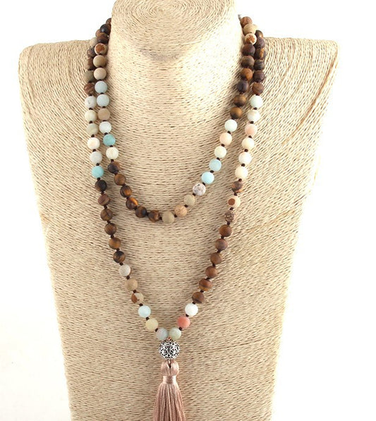 Natural Stone Mala Necklace 8MM