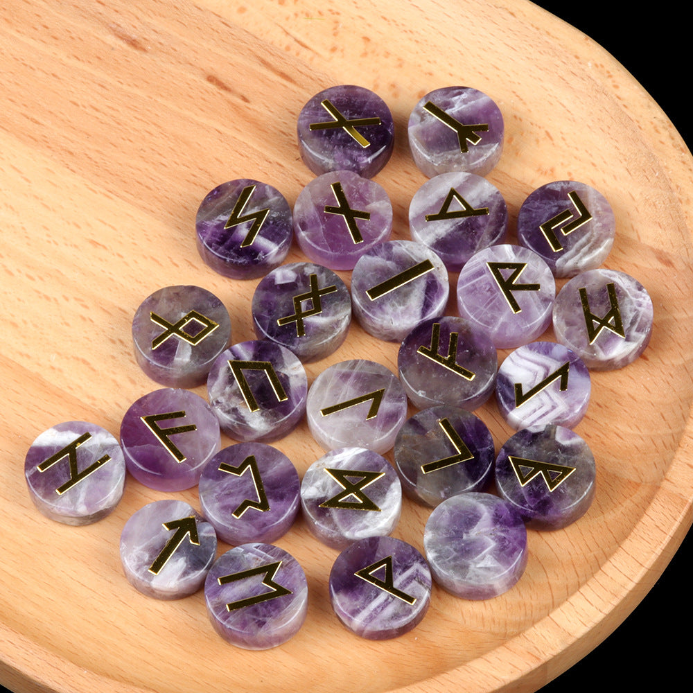 25 Pieces Natural Stone Runes