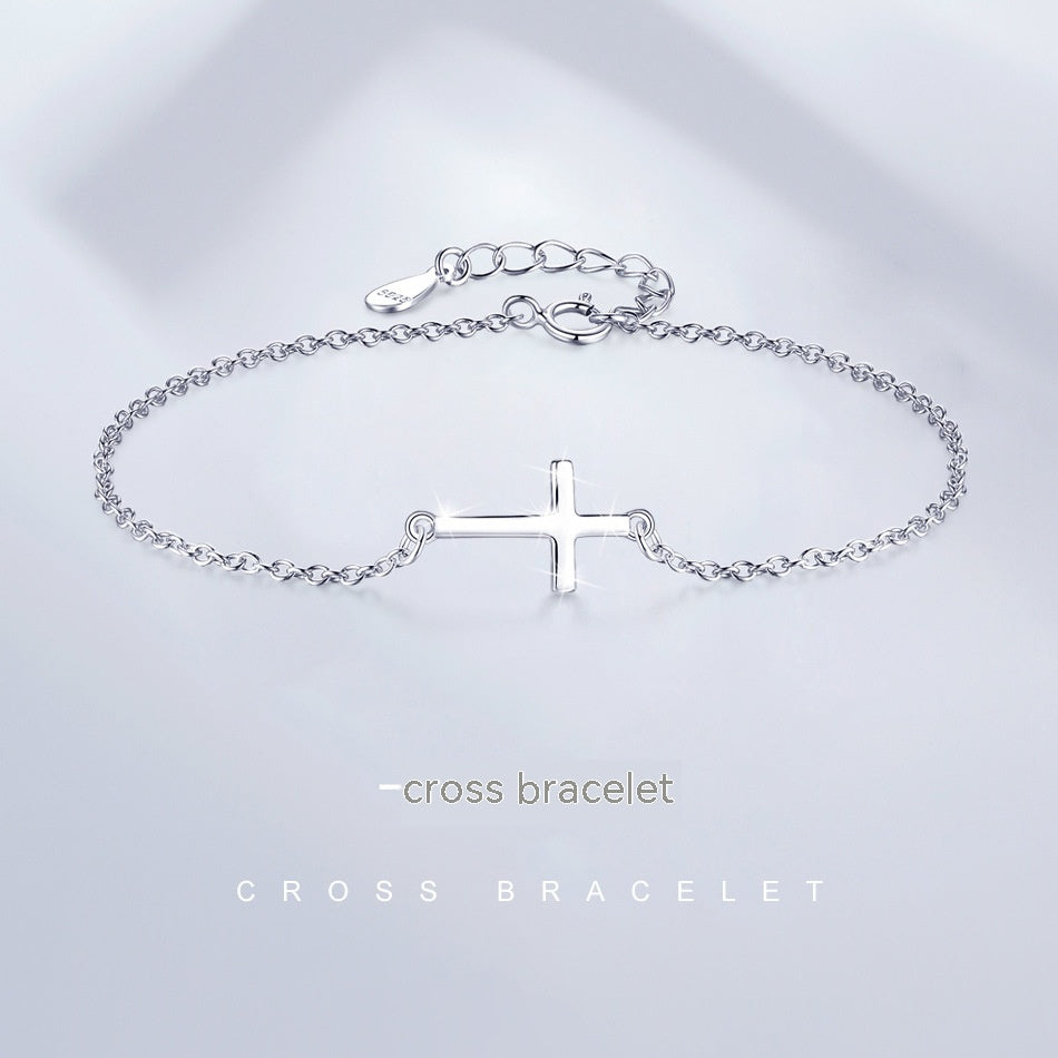 Sterling Silver Cross 925 Bracelet